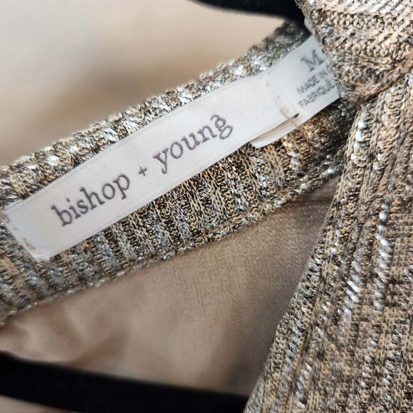 Bishop + Young Metallic Faux Wrap Dress Holiday Evening Size M - Picture 8 of 10